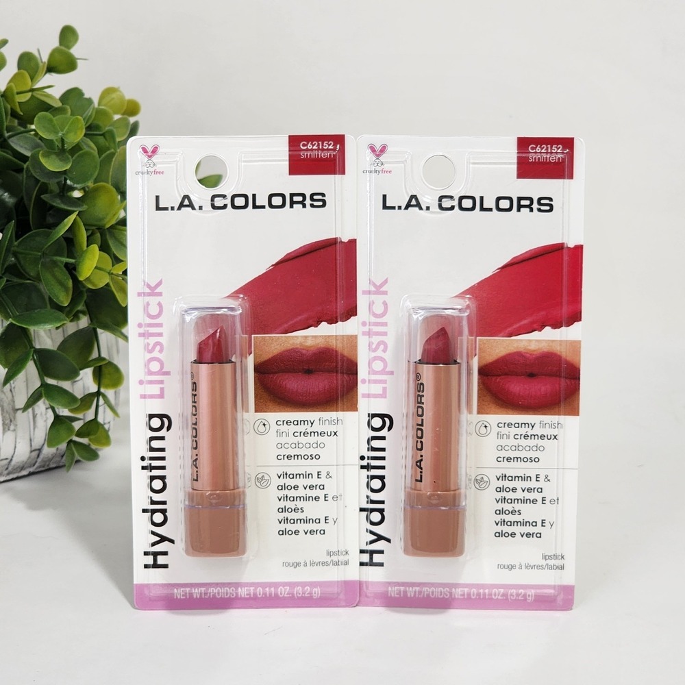 L.A. Colors Hydrating Lipstick Smitten Creamy Finish C62152 - Lot of 2